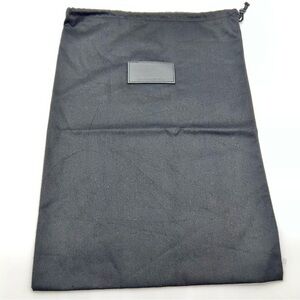 Alexander Wang Authentic Black Cotton Drawstring Bag w/Black Leather Name Patch